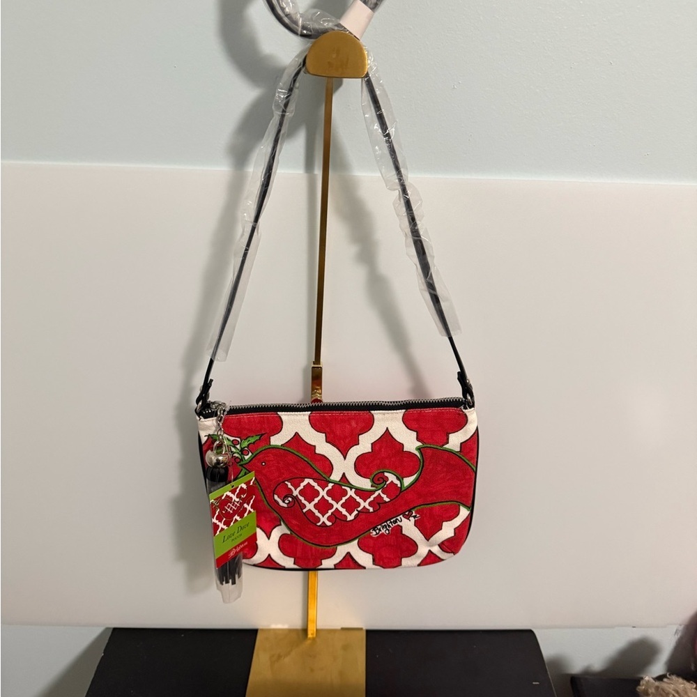 Brighton Red & White Love Dove Wristlet Clutch - Picture 2 of 12